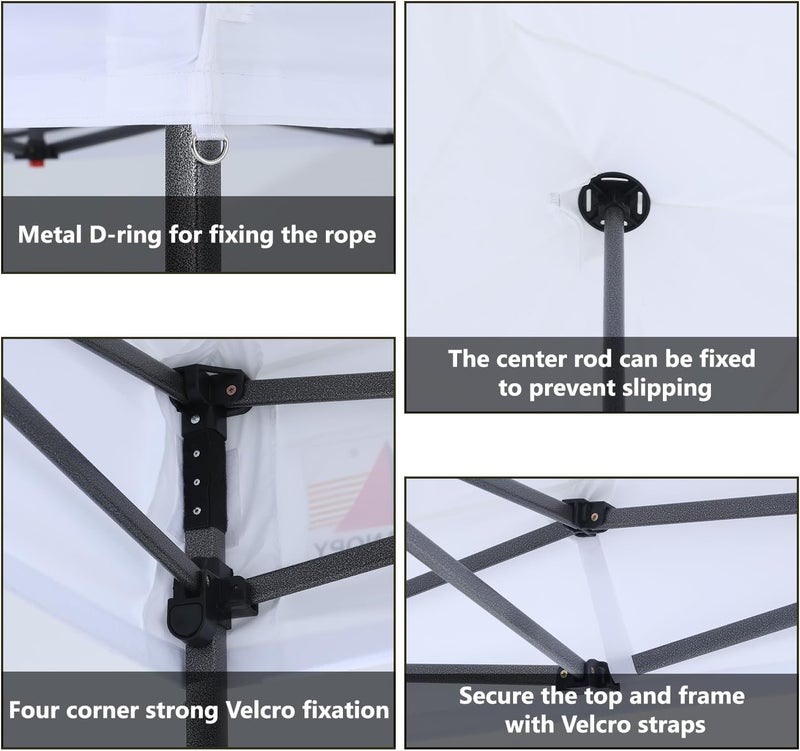 AbcCanopy Replacement Canopy Top for Pop Up Canopy Tent (10x10, White) - Image 4